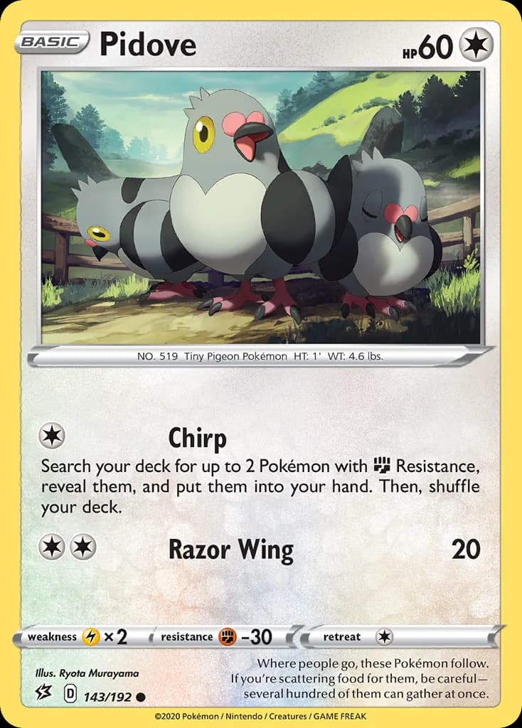 Rebel Clash Pidove card front, 143/192