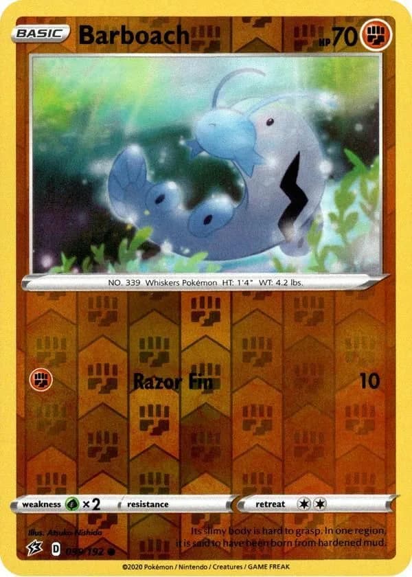 Barboach reverse holo card front, Rebel Clash 99/192