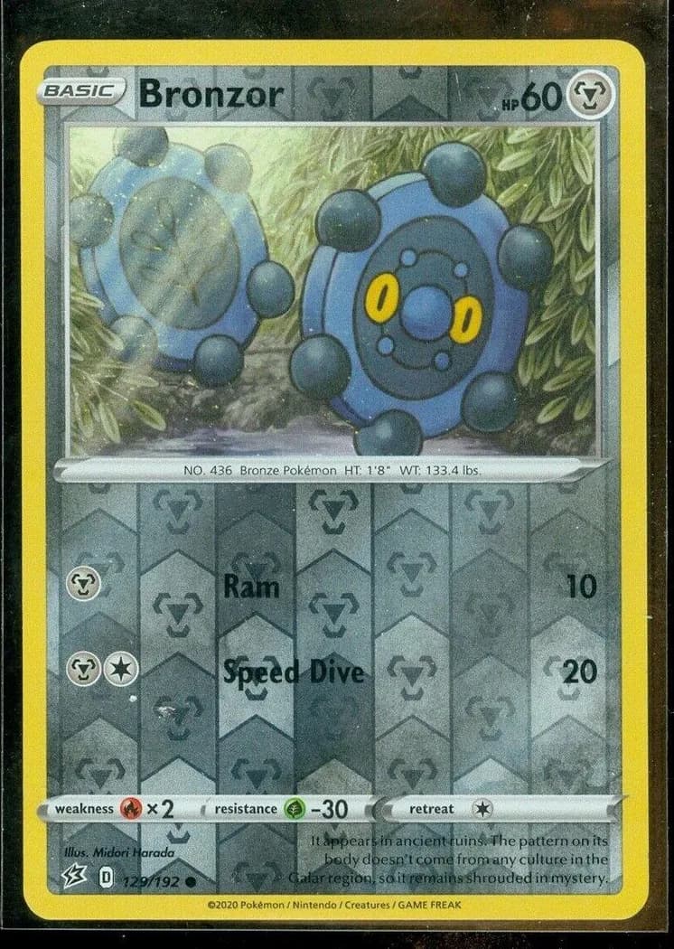 Bronzor reverse holo card front, Rebel Clash 129/192