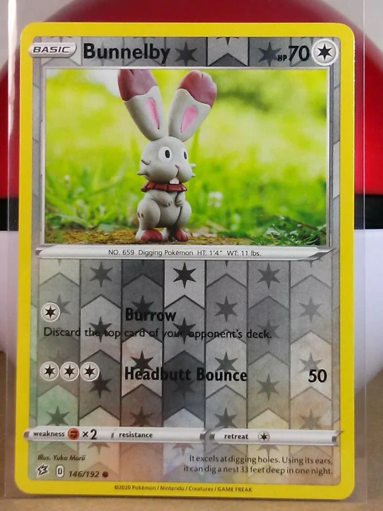 Bunnelby reverse holo card front, Rebel Clash 146/192