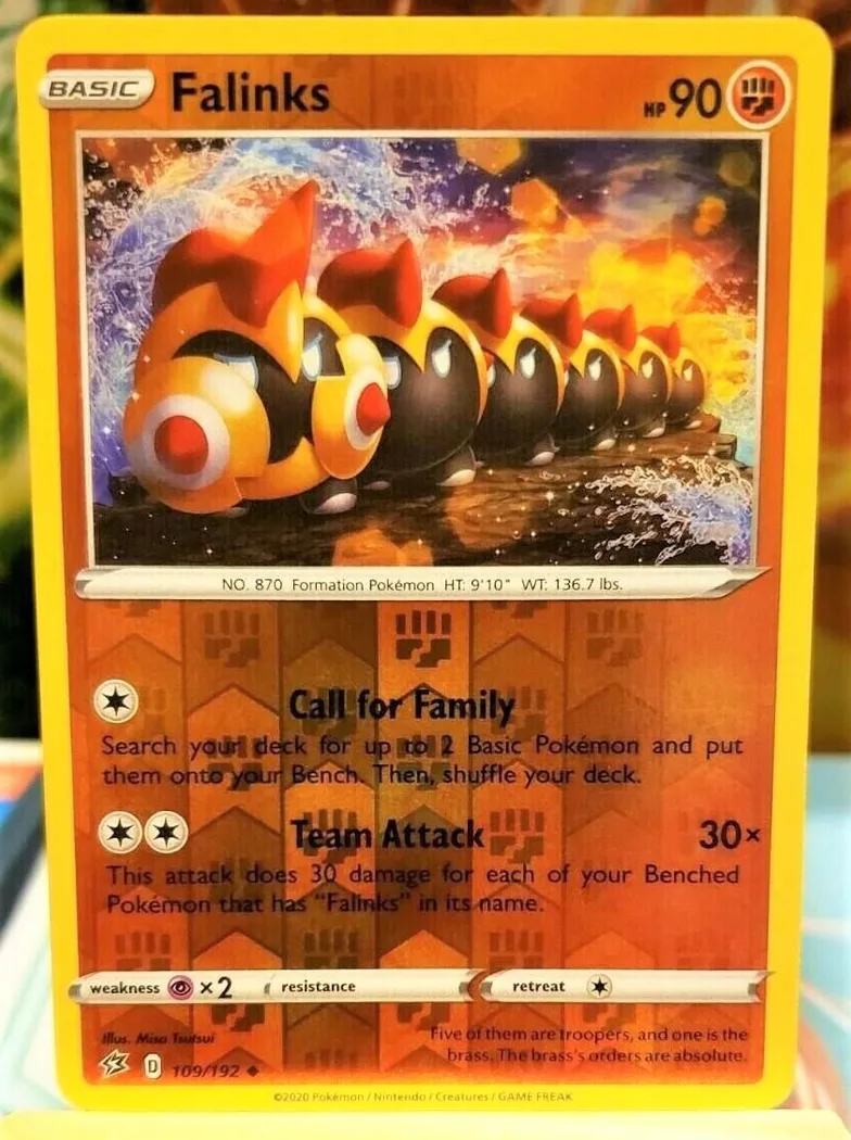 Falinks reverse holo card front, Rebel Clash 109/192