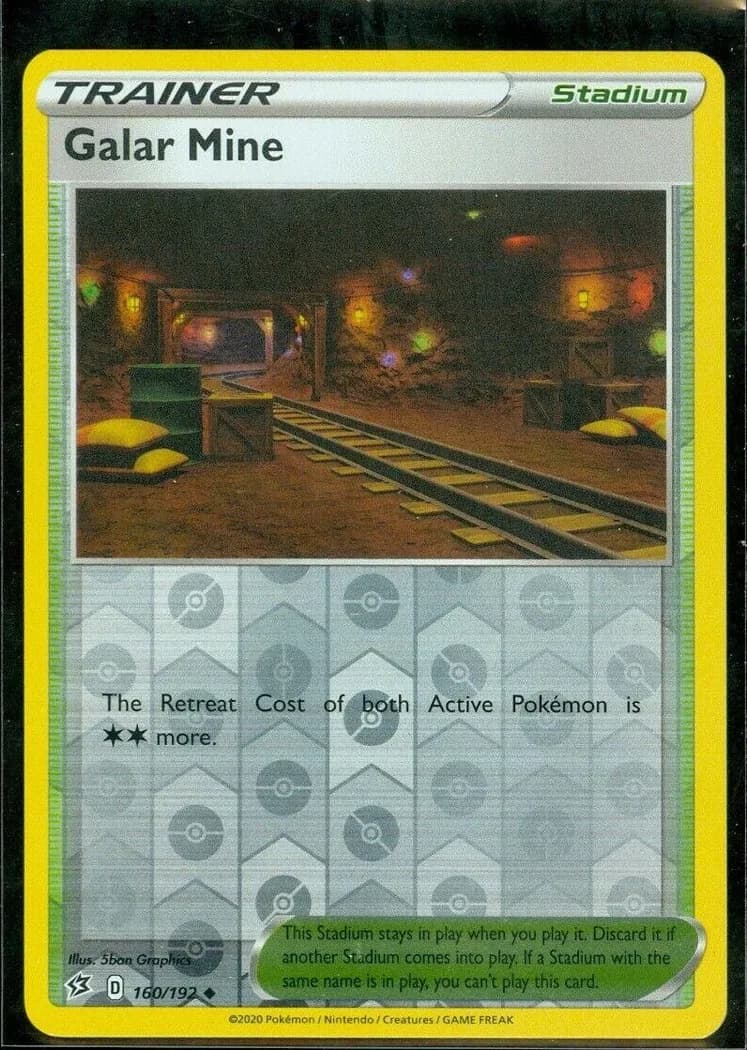 Galar Mine reverse holo card front, Rebel Clash 160/192