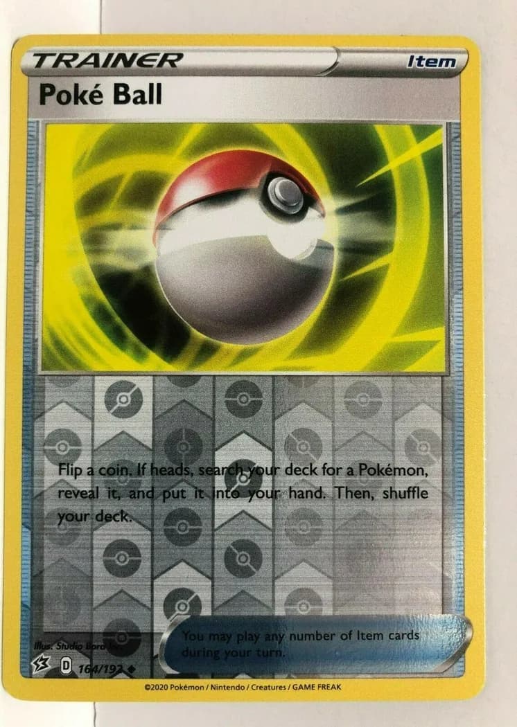 Poké Ball reverse holo card front, Rebel Clash 164/192