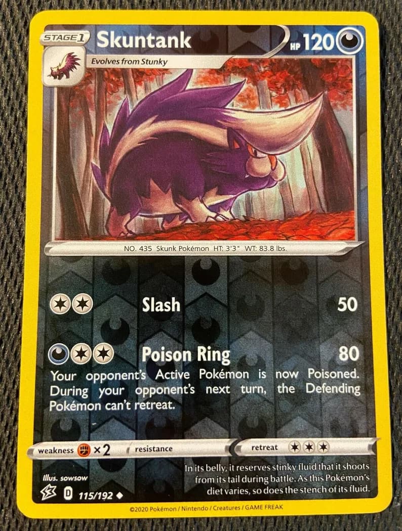 Skuntank reverse holo card front, Rebel Clash 115/192
