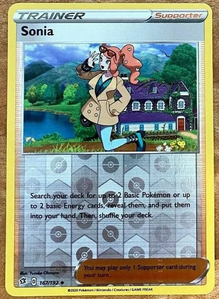 Sonia reverse holo card front, Rebel Clash 167/192