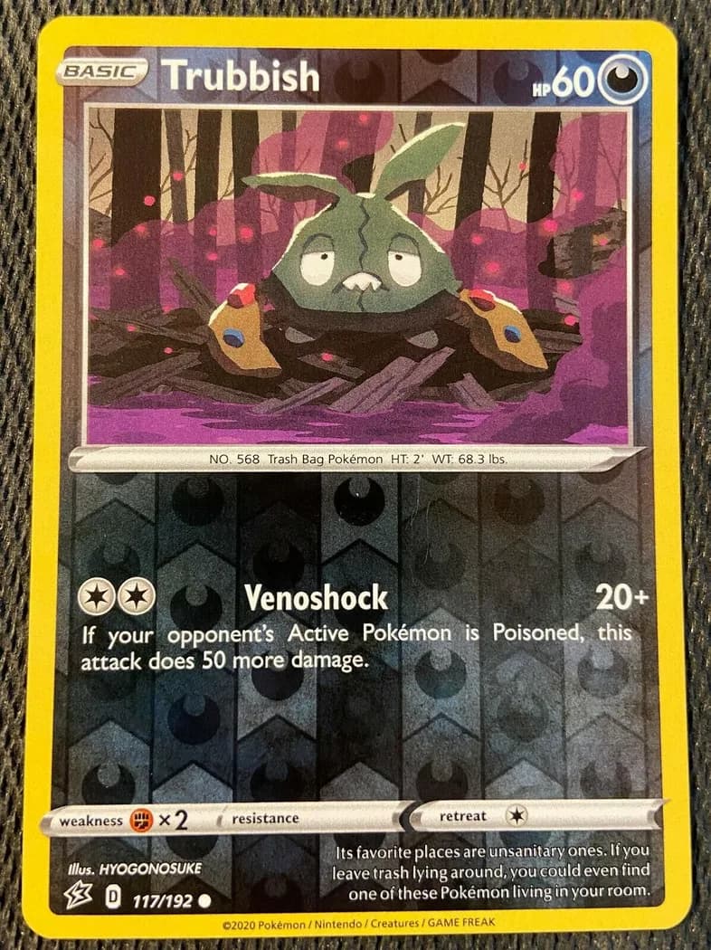Trubbish reverse holo card front, Rebel Clash 117/192