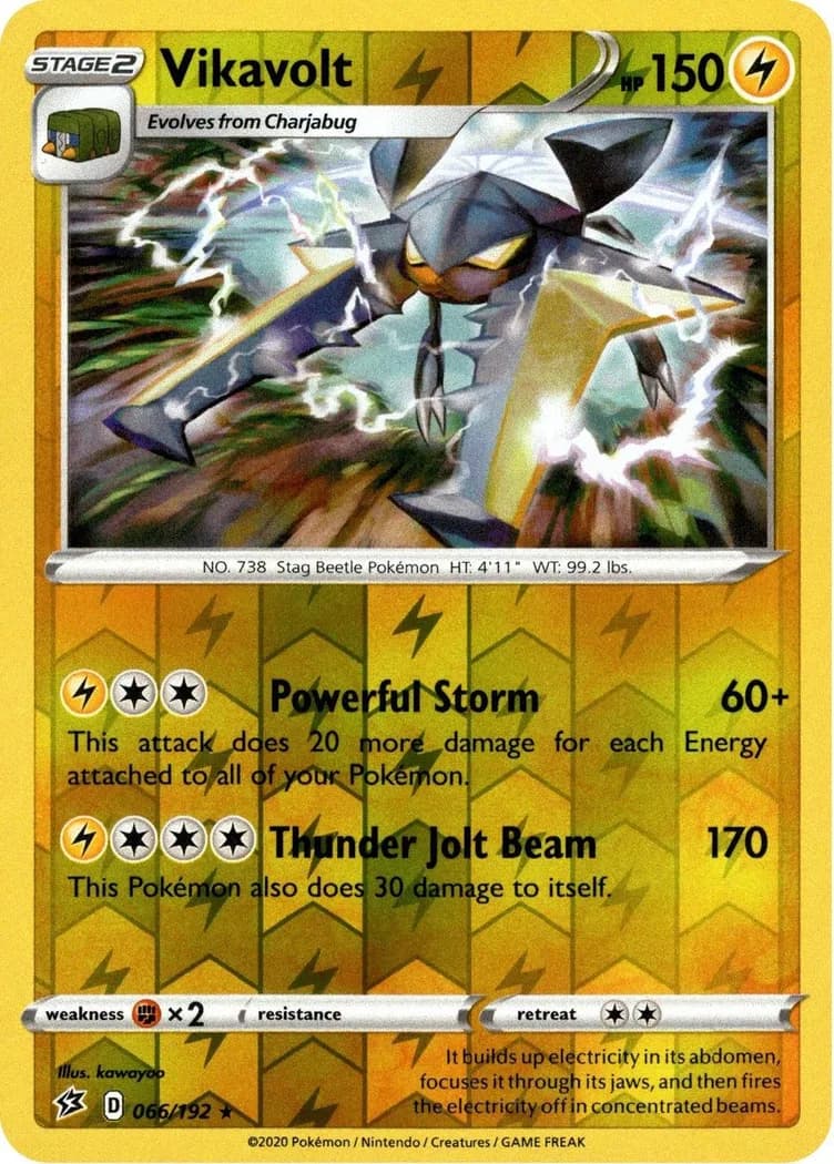 Vikavolt reverse holo card front, Rebel Clash 66/192