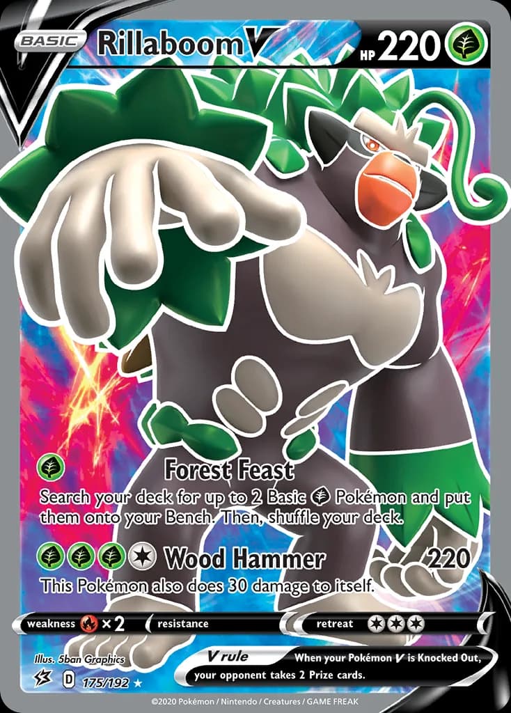 Rebel Clash Rillaboom V card front, 175/192