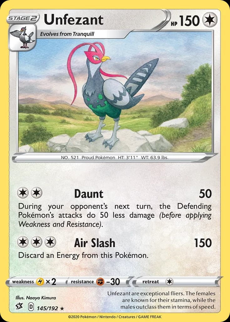 Rebel Clash Unfezant card front, 145/192