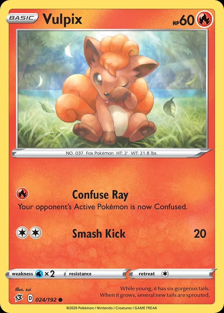 Vulpix card front, Rebel Clash 24/192
