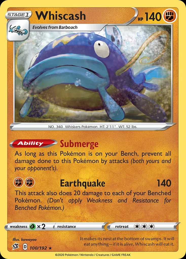 Rebel Clash Whiscash card front, 100/192