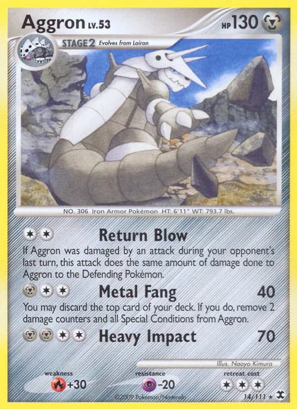 Rising Rivals Aggron card front, 14/111