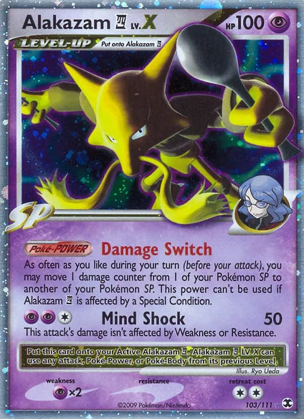 Rising Rivals Alakazam E4 LV.X card front, 103/111