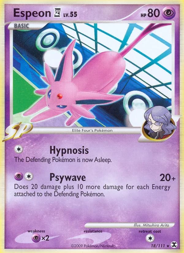 Rising Rivals Espeon E4 card front, 18/111