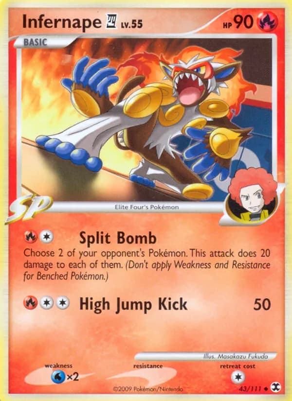 Infernape E4 card front, Rising Rivals 43/111