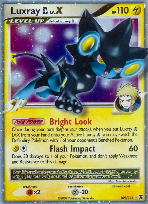 Luxray GL LV.X card front, Rising Rivals 109/111