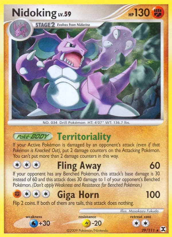 Nidoking card front, Rising Rivals 29/111