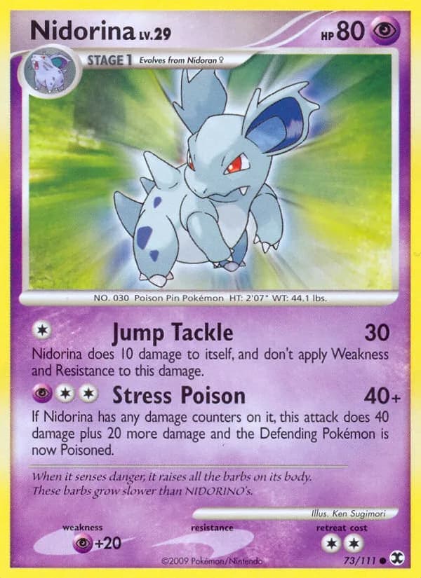 Rising Rivals Nidorina card front, 73/111