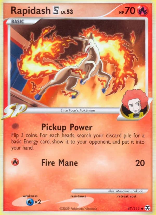 Rising Rivals Rapidash E4 card front, 47/111