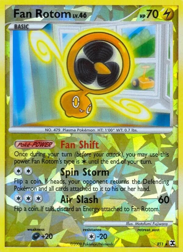 Fan Rotom reverse holo card front, Rising Rivals RT1/111