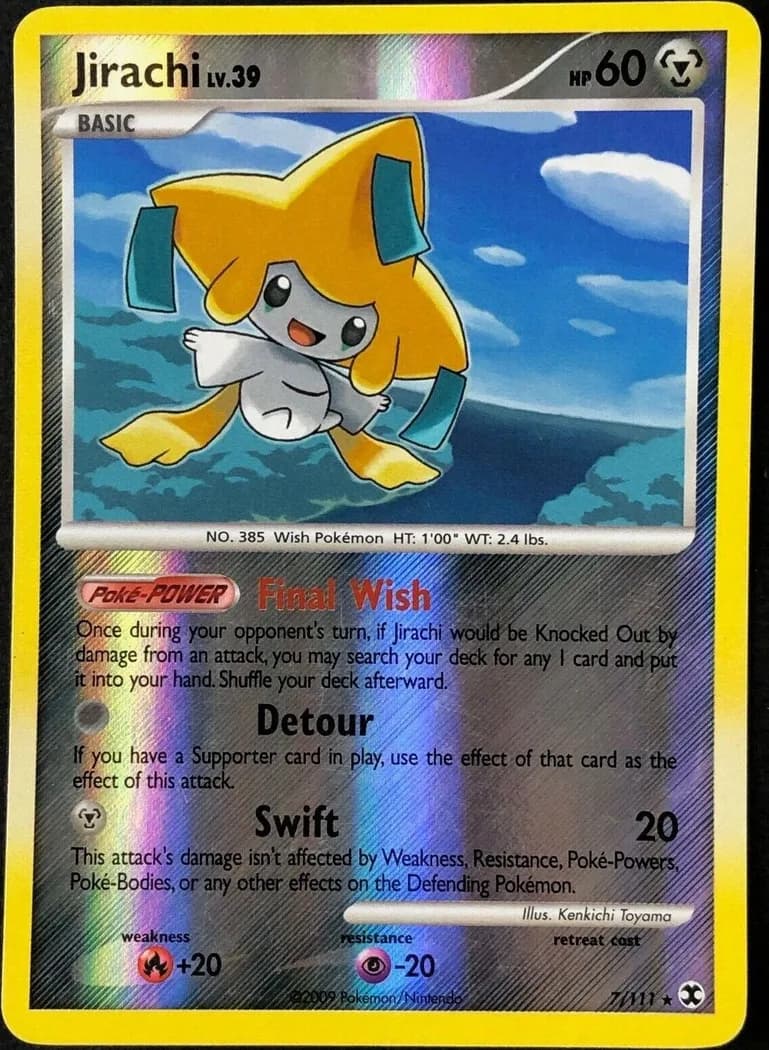 Jirachi reverse holo card front, Rising Rivals 7/111