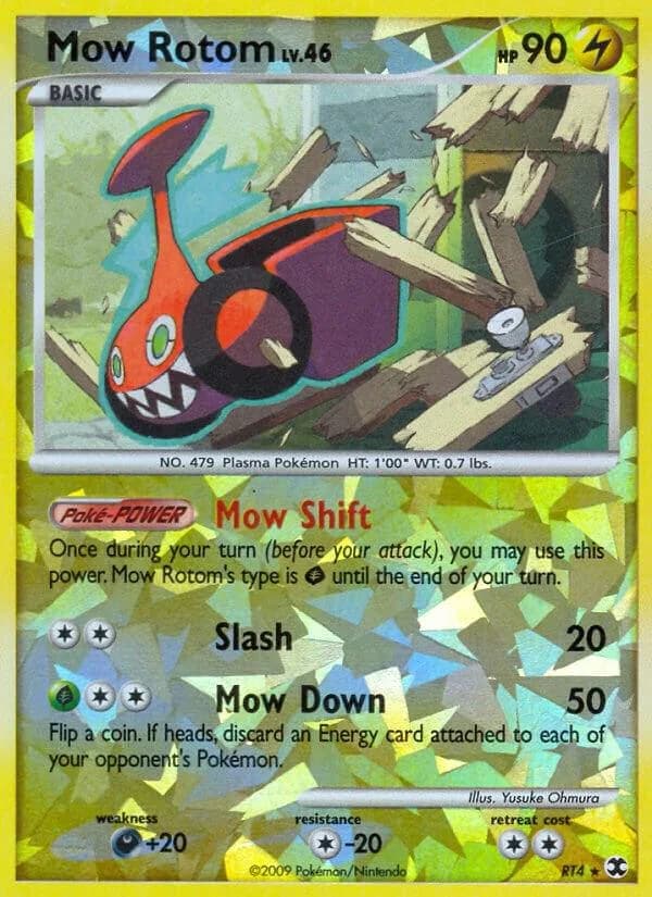 Mow Rotom reverse holo card front, Rising Rivals RT4/111