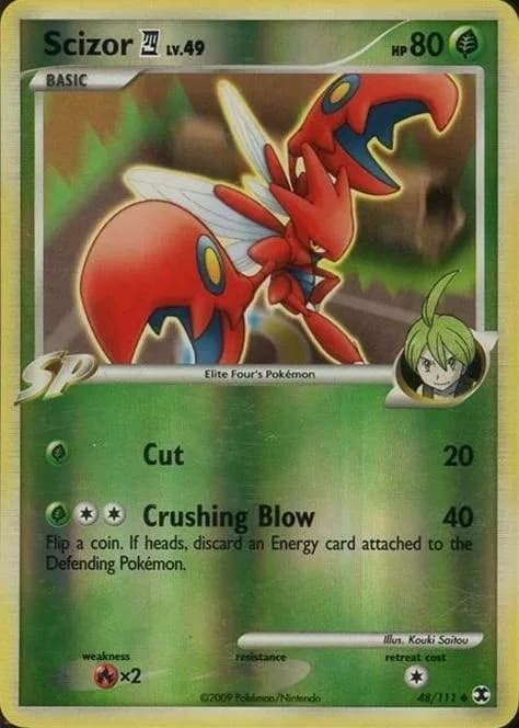 Scizor E4 reverse holo card front, Rising Rivals 48/111