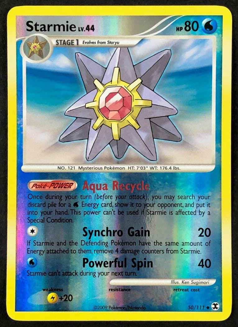 Starmie reverse holo card front, Rising Rivals 50/111