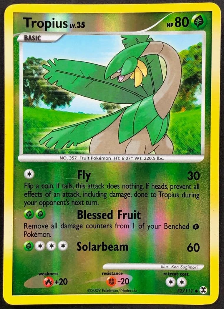 Tropius reverse holo card front, Rising Rivals 52/111