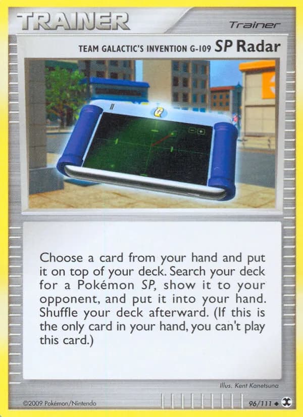 Rising Rivals Team Galactic's Invention G-109 SP Radar card front, 96/111