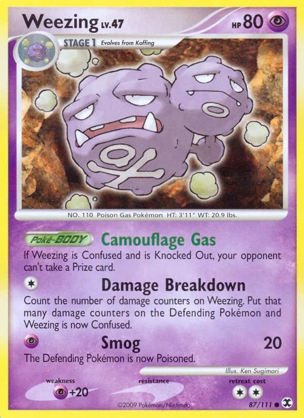 Rising Rivals Weezing card front, 87/111