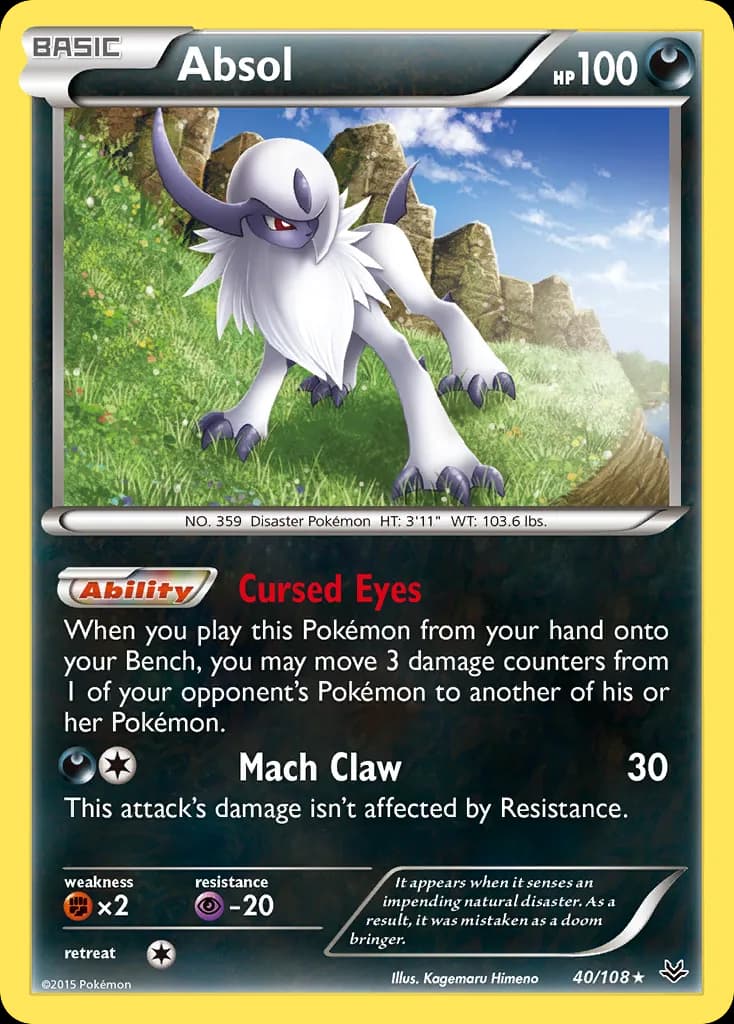 Absol card front, Roaring Skies 40/108