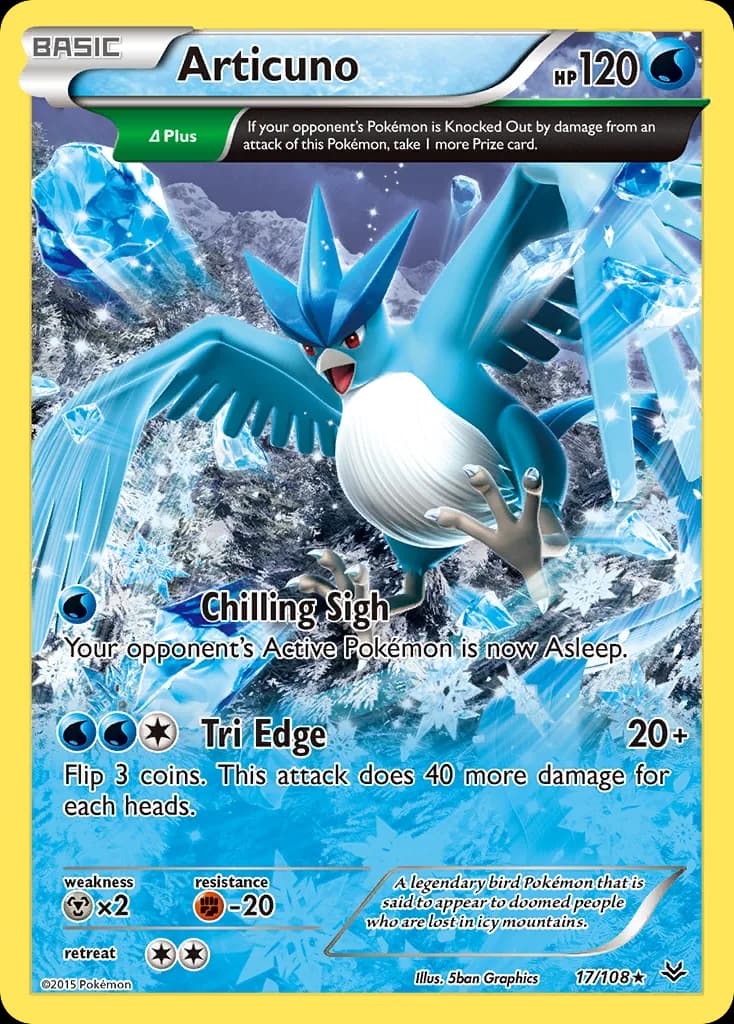 Articuno card front, Roaring Skies 17/108