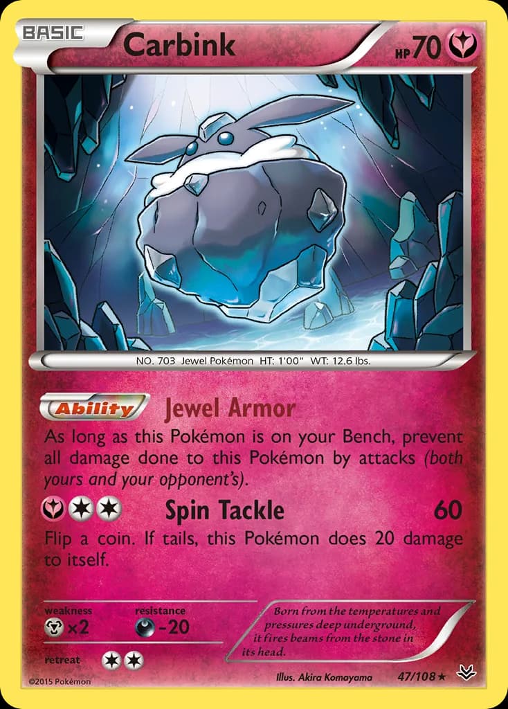 Roaring Skies Carbink card front, 47/108