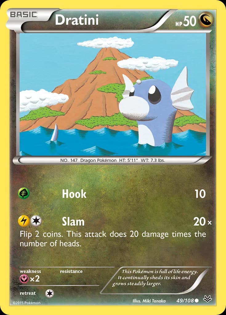 Roaring Skies Dratini card front, 49/108