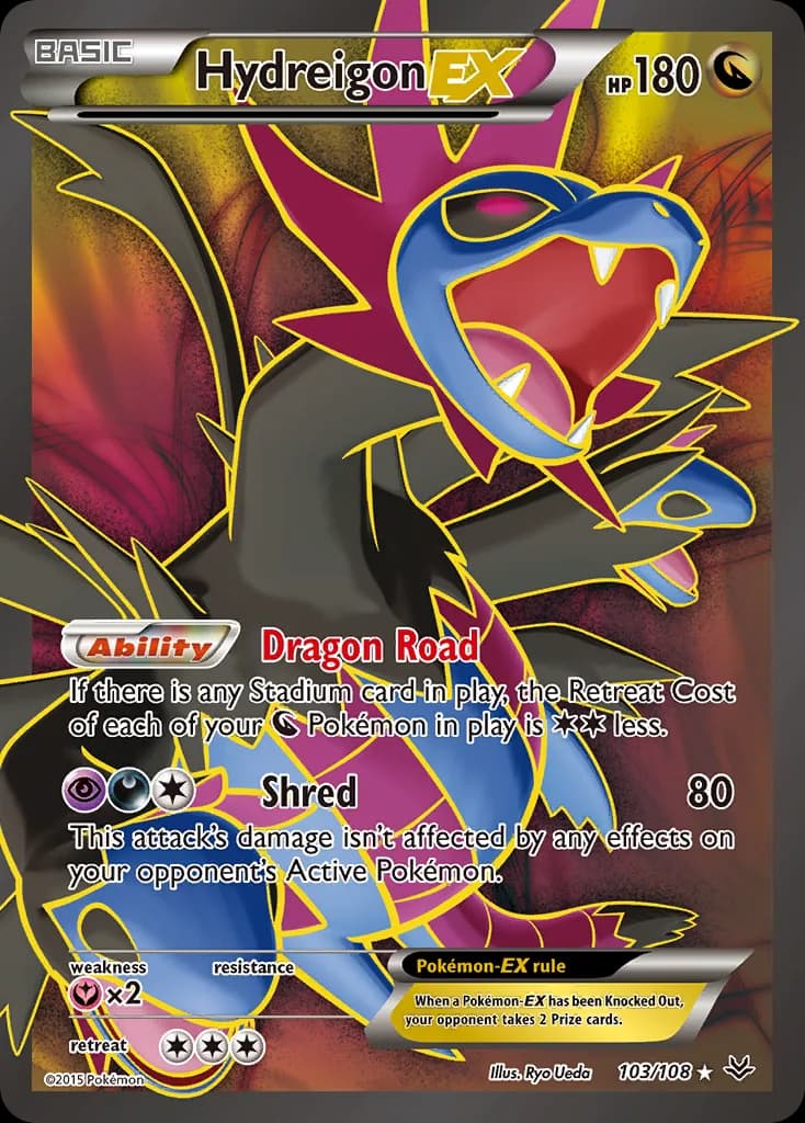 Hydreigon-EX card front, Roaring Skies 103/108