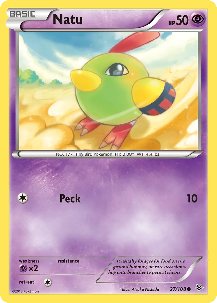 Roaring Skies Natu card front, 27/108