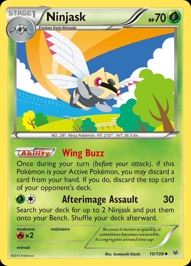 Roaring Skies Ninjask card front, 10/108