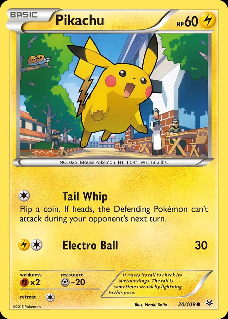 Roaring Skies Pikachu card front, 20/108