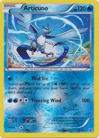 Articuno reverse holo card front, Roaring Skies 16/108