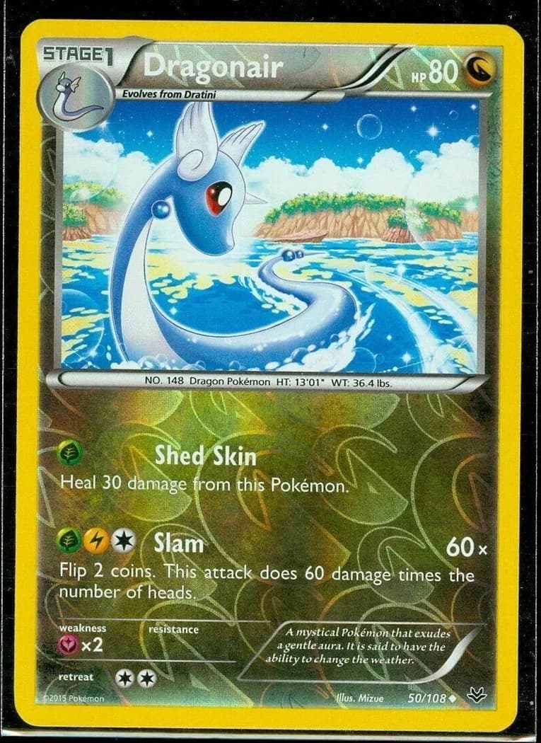 Dragonair reverse holo card front, Roaring Skies 50/108