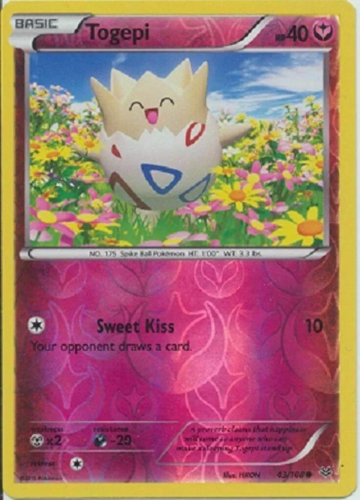 Togepi reverse holo card front, Roaring Skies 43/108