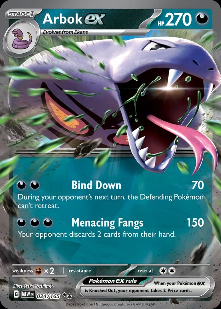 Scarlet & Violet-151 Arbok ex card front, 24/165