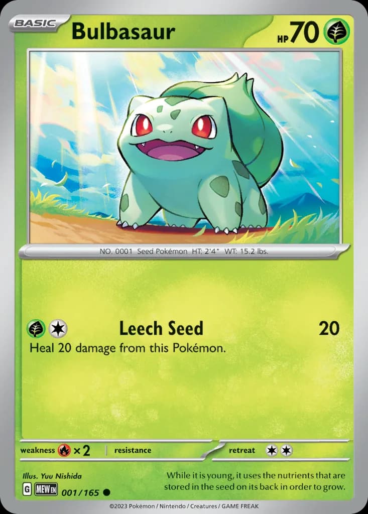 Scarlet & Violet-151 Bulbasaur card front, 1/165