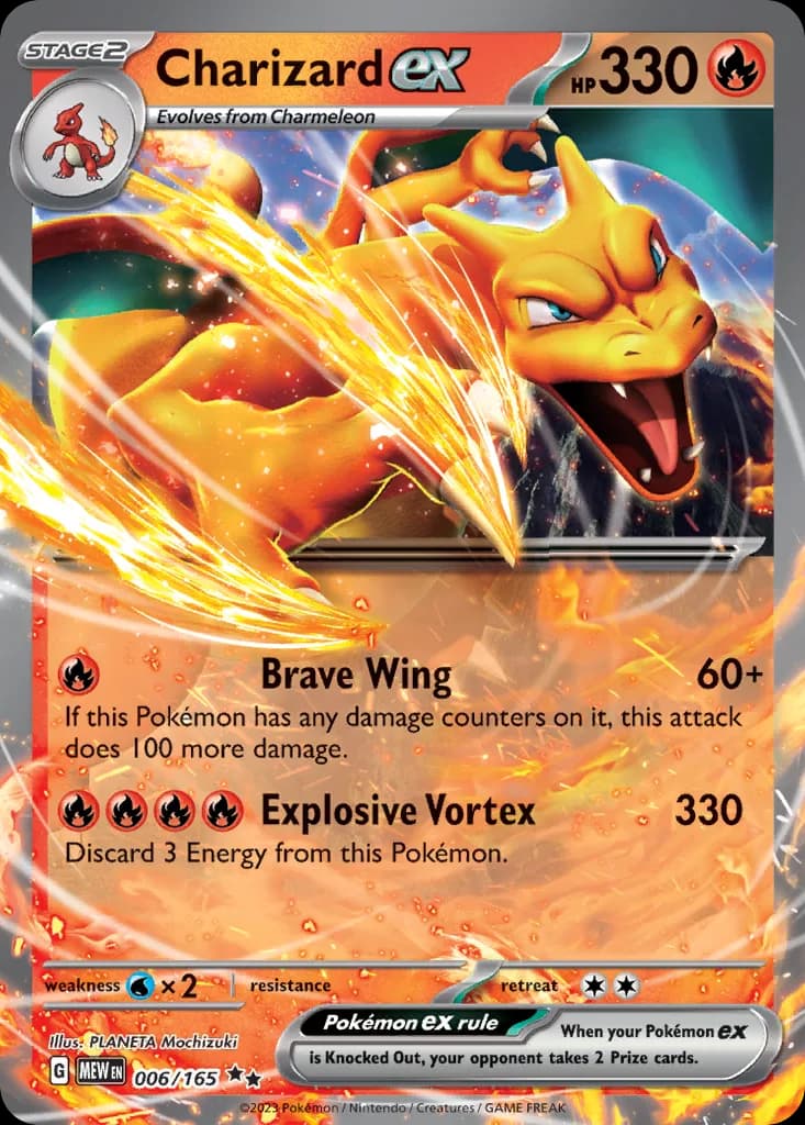 Pokémon 151 Charizard ex card front, 6/165