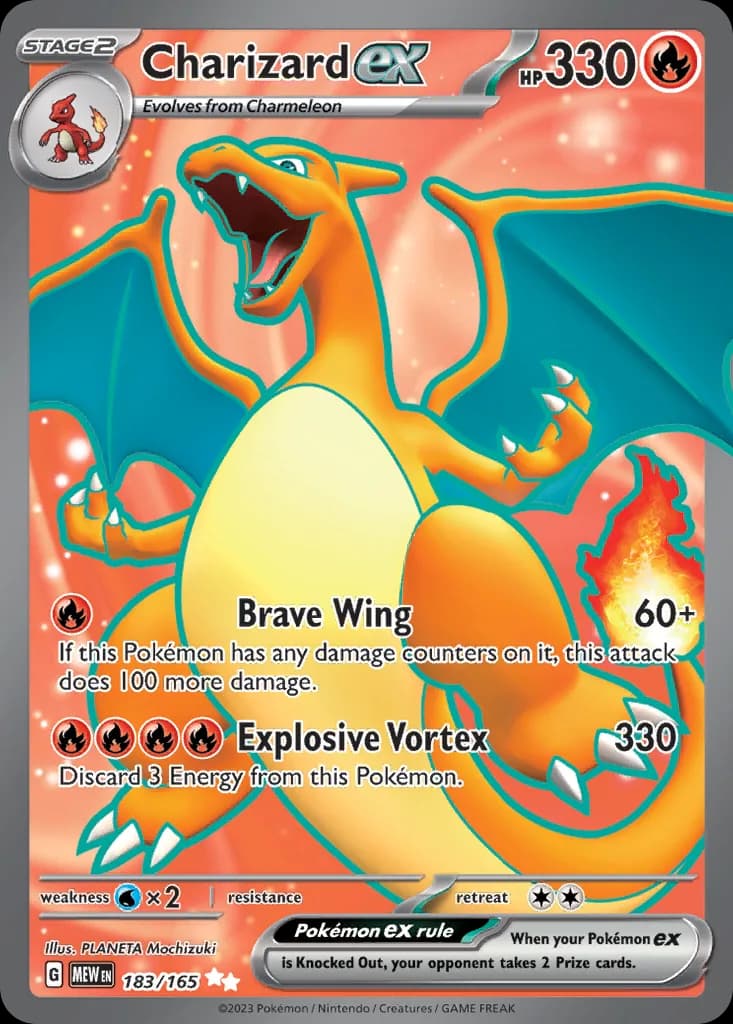 Pokémon 151 Charizard ex card front, 183/165