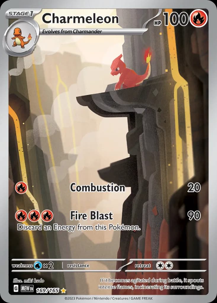 Scarlet & Violet-151 Charmeleon card front, 169/165
