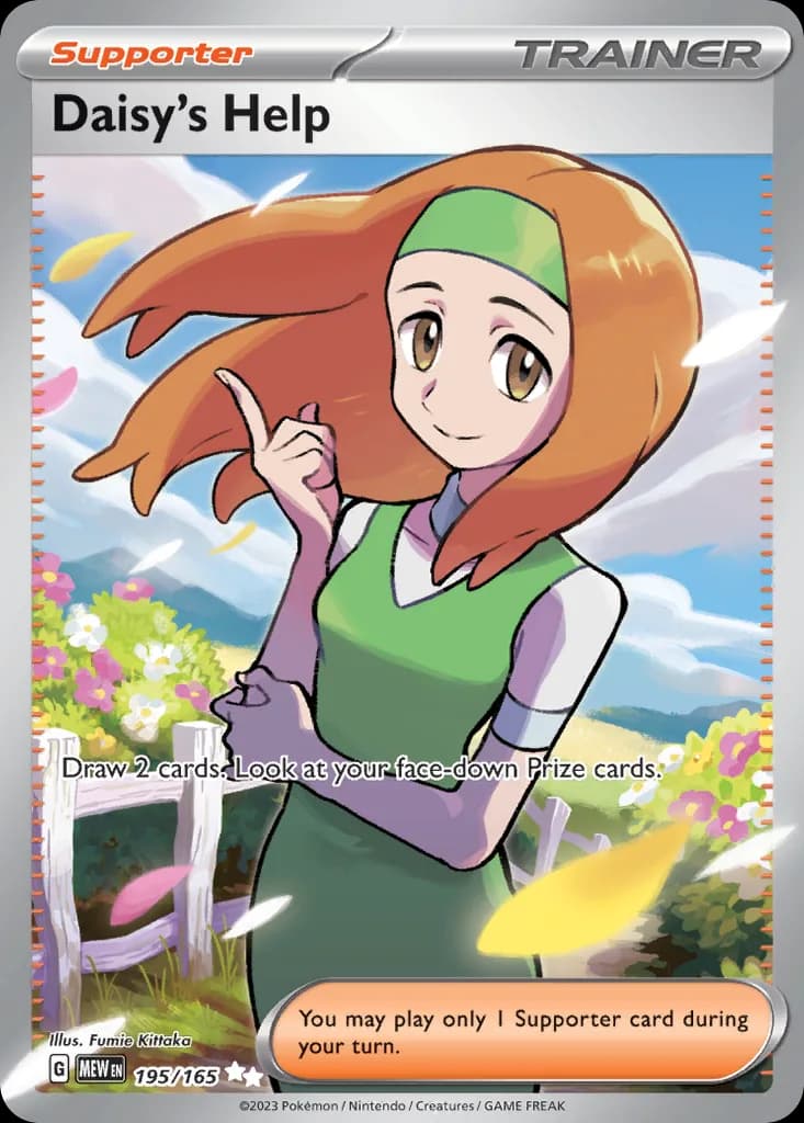 Scarlet & Violet-151 Daisy's Help card front, 195/165