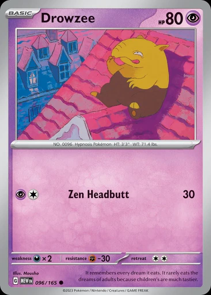Scarlet & Violet-151 Drowzee card front, 96/165