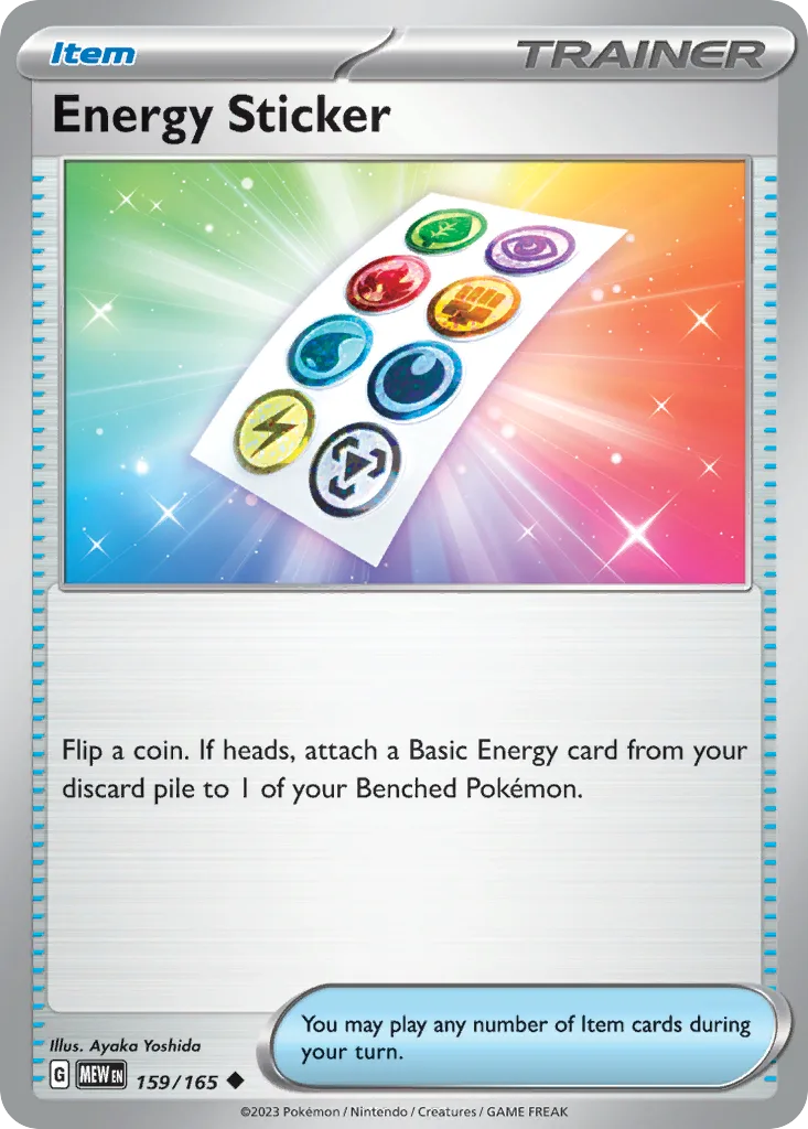 Scarlet & Violet-151 Energy Sticker card front, 159/165
